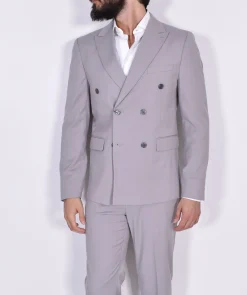 Marcel Morel Abiti<Abito doppiopetto grigio perla