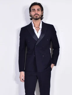 Marcel Morel Abiti<Abito doppiopetto smoking blu