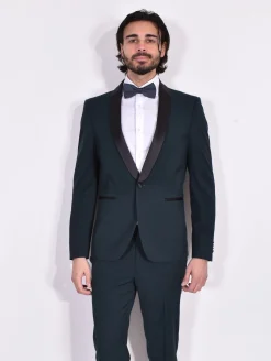 Marcel Morel Abiti<Abito smoking verde sciallato