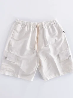 YES LONDON Bermuda<Bermuda lino cotone elastico tasconi bianco panna