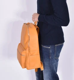 ORCIANI Zaini<Borsa zaino micron deep pelle ocra