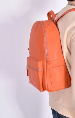 ORCIANI Zaini<Borsa zaino micron deep pelle arancio