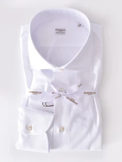 BORRIELLO Camicie<Camicia bianca cucita a mano cotone