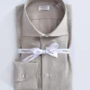 BORRIELLO Camicie<Camicia cucita a mano lino beige marechiaro