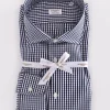BORRIELLO Camicie<Camicia cucita a mano quadretti bianco blu