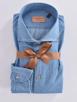 BORRIELLO Camicie<Camicia denim jeans Passion blu chiaro