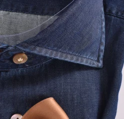 BORRIELLO Camicie<Camicia jeans blu scuro Passion