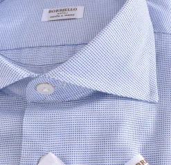 BORRIELLO Camicie<Camicia Marechiaro cucita a mano bianco celeste