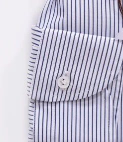 BORRIELLO Camicie<Camicia rigata cucita a mano blu