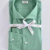 BORRIELLO Camicie<Camicia verde cucita a mano Marechiaro cotone