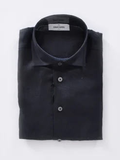 GRAN SASSO Camicie<Camicia lino blu notte