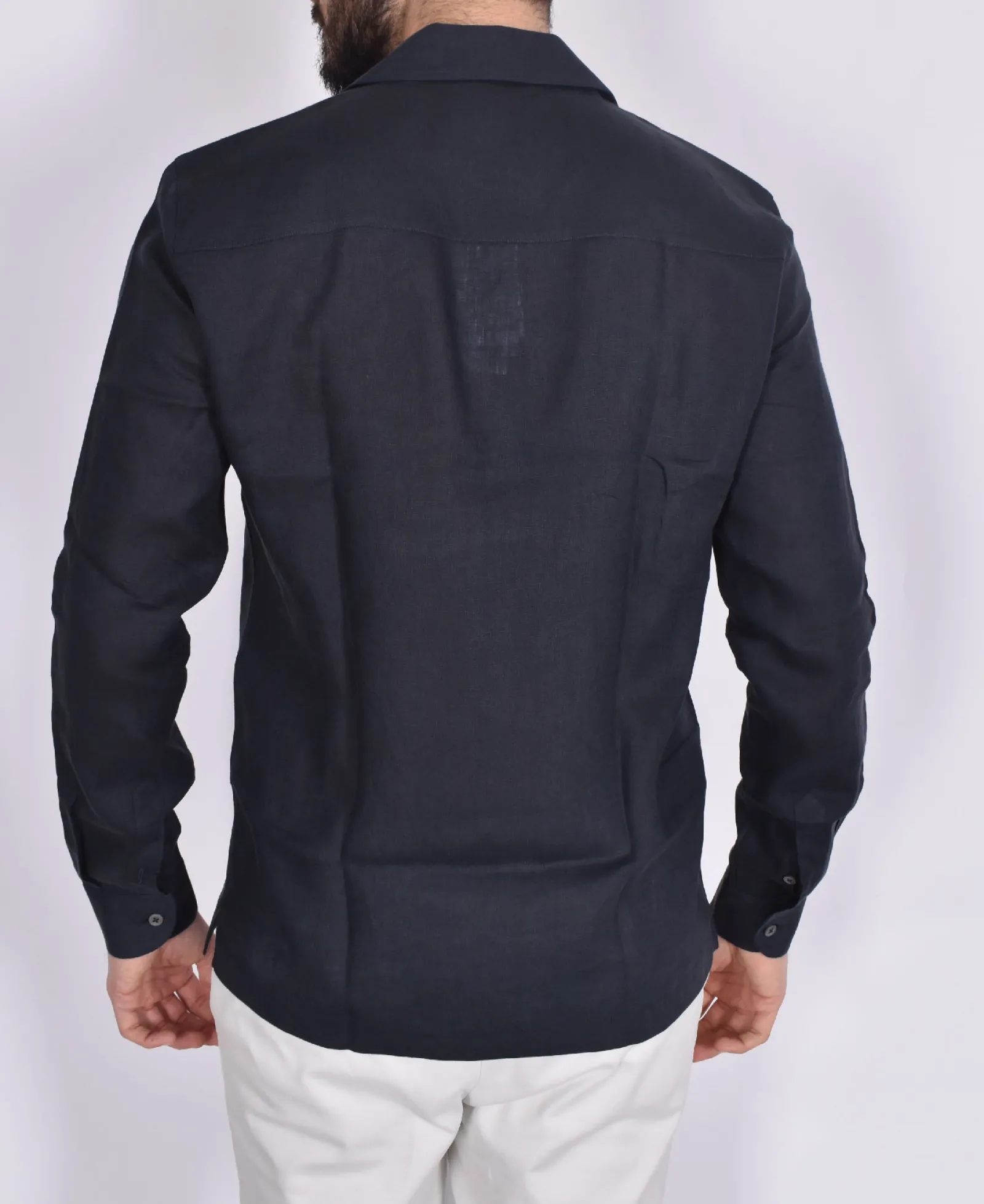 GRAN SASSO Camicie<Camicia lino blu notte