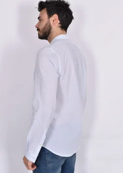 OFFICINA 36 Camicie<Camicia coreana celeste seersucker