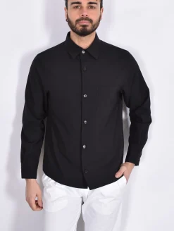 BE ABLE Camicie<Camicia oversize Leroy nero fresco lana