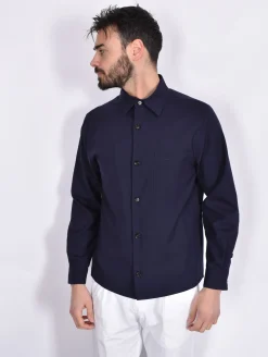 BE ABLE Camicie<Camicia oversize Leroy blu navy fresco lana
