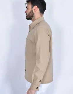BE ABLE Camicie<Camicia oversize Leroy beige fresco lana