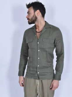 TAGLIATORE Camicie<Camicia lino verde Rowan