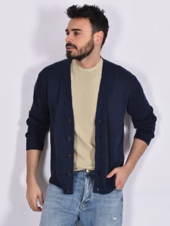 DANIELE FIESOLI Cardigan<Cardigan lino cotone blu
