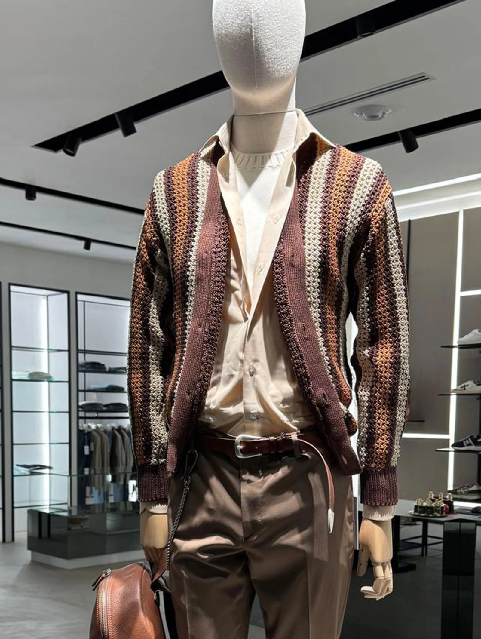 TAGLIATORE Cardigan<Cardigan Callum righe marrone