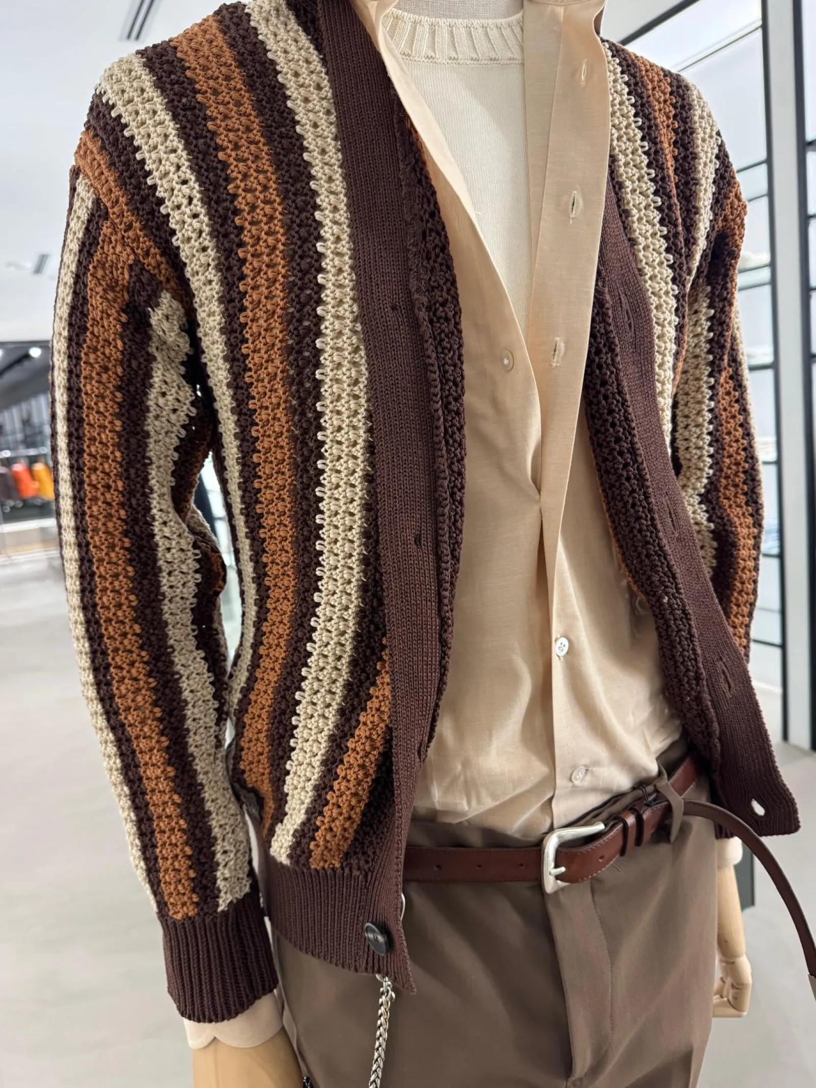 TAGLIATORE Cardigan<Cardigan Callum righe marrone