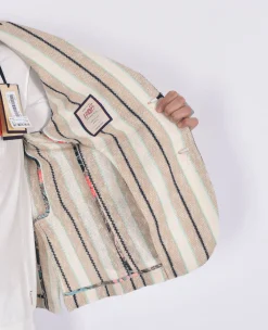 BOB Giacche<Giacca righe beige maglia Slight
