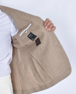 BRERAS Milano Giacche<Giacca Breras beige Venezia Drago lanificio lana lino