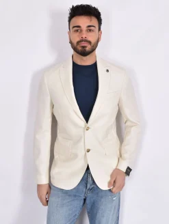 BRERAS Milano Giacche<Giacca Breras bianca Aquila Vitale Barberis Canonico fresco lana