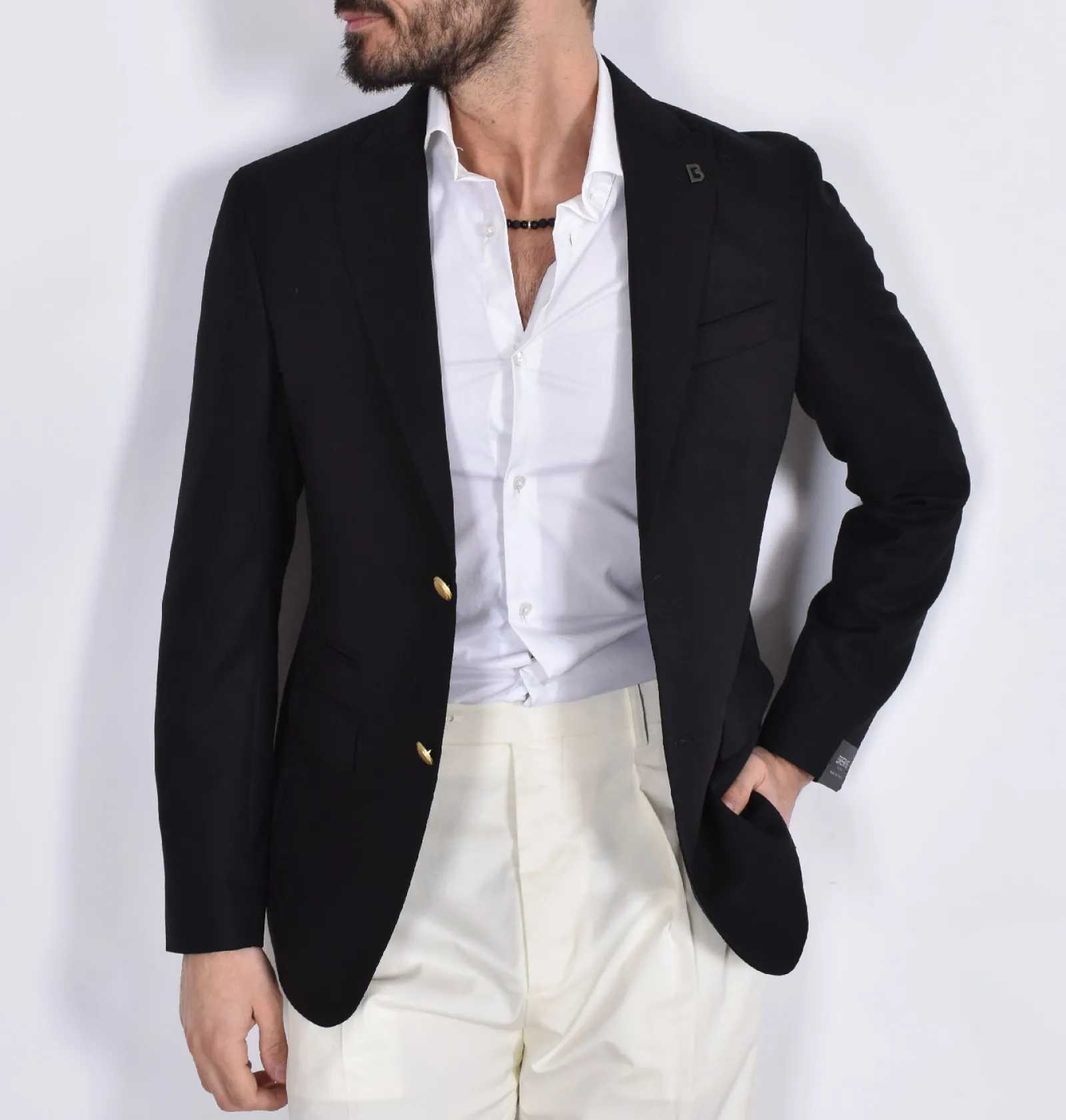 BRERAS Milano Giacche<Giacca Breras nero Aquila Vitale Barberis Canonico fresco lana