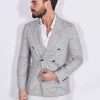 CIRCOLO 1901 Giacche<Giacca doppiopetto cotone travel grigio nero