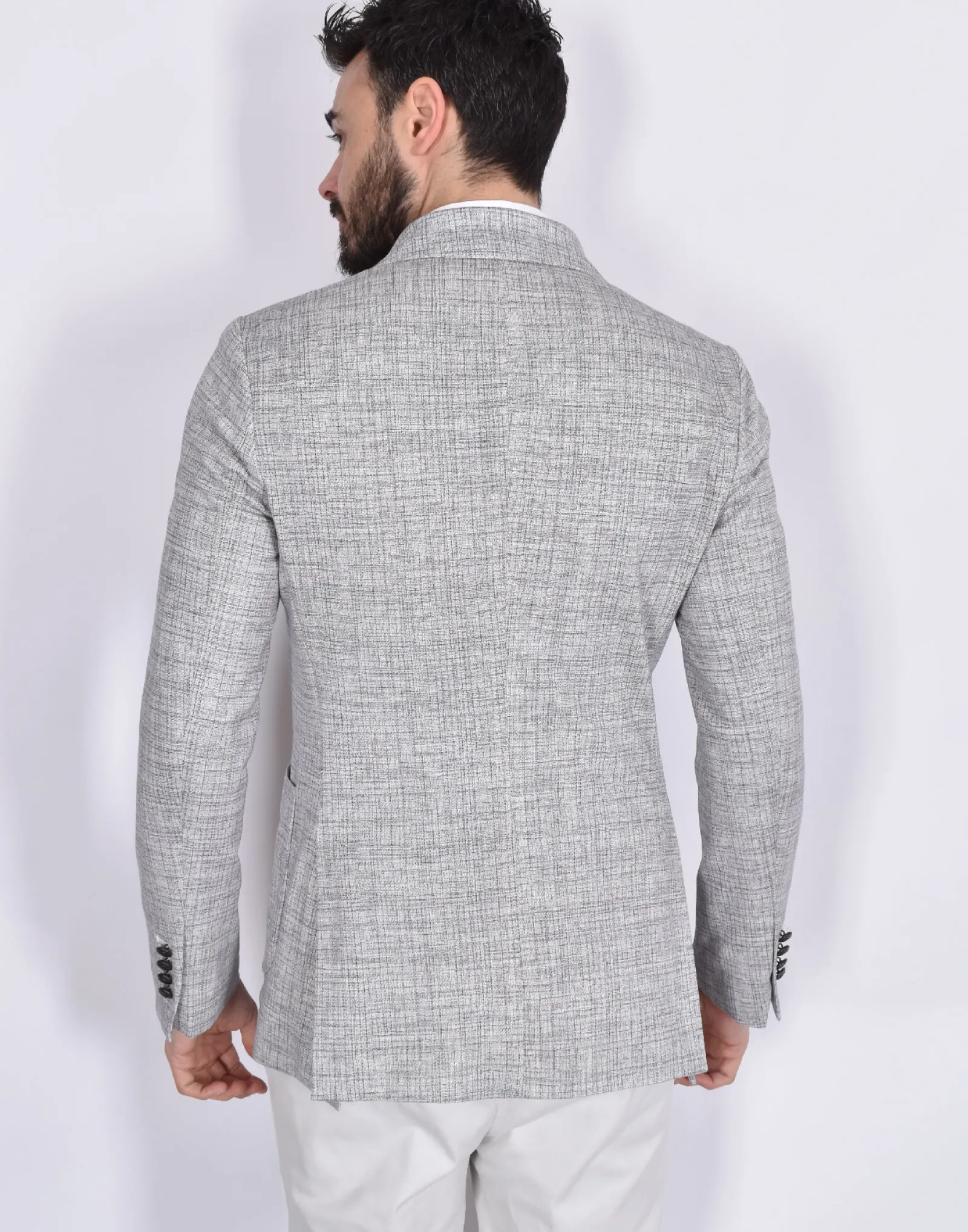 CIRCOLO 1901 Giacche<Giacca doppiopetto cotone travel grigio nero