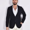 CIRCOLO 1901 Giacche<Giacca tessuto rigato blu fresco lana