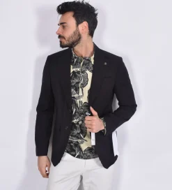 OFFICINA 36 Giacche<Giacca nera Azalea revers tagliuzzato