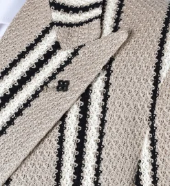 TAGLIATORE Giacche<Giacca doppiopetto maglia beige righe 1SMJ20K