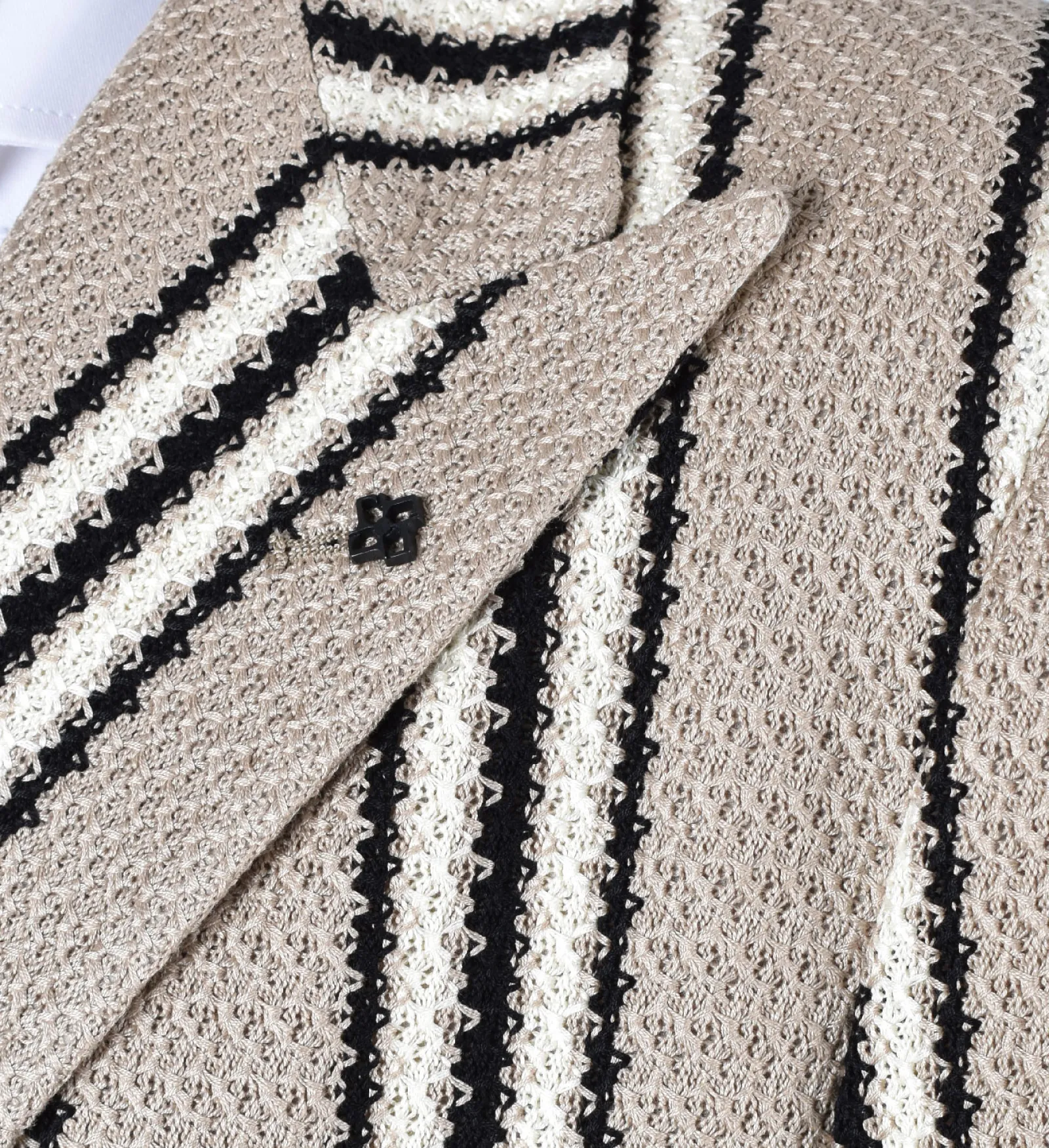 TAGLIATORE Giacche<Giacca doppiopetto maglia beige righe 1SMJ20K
