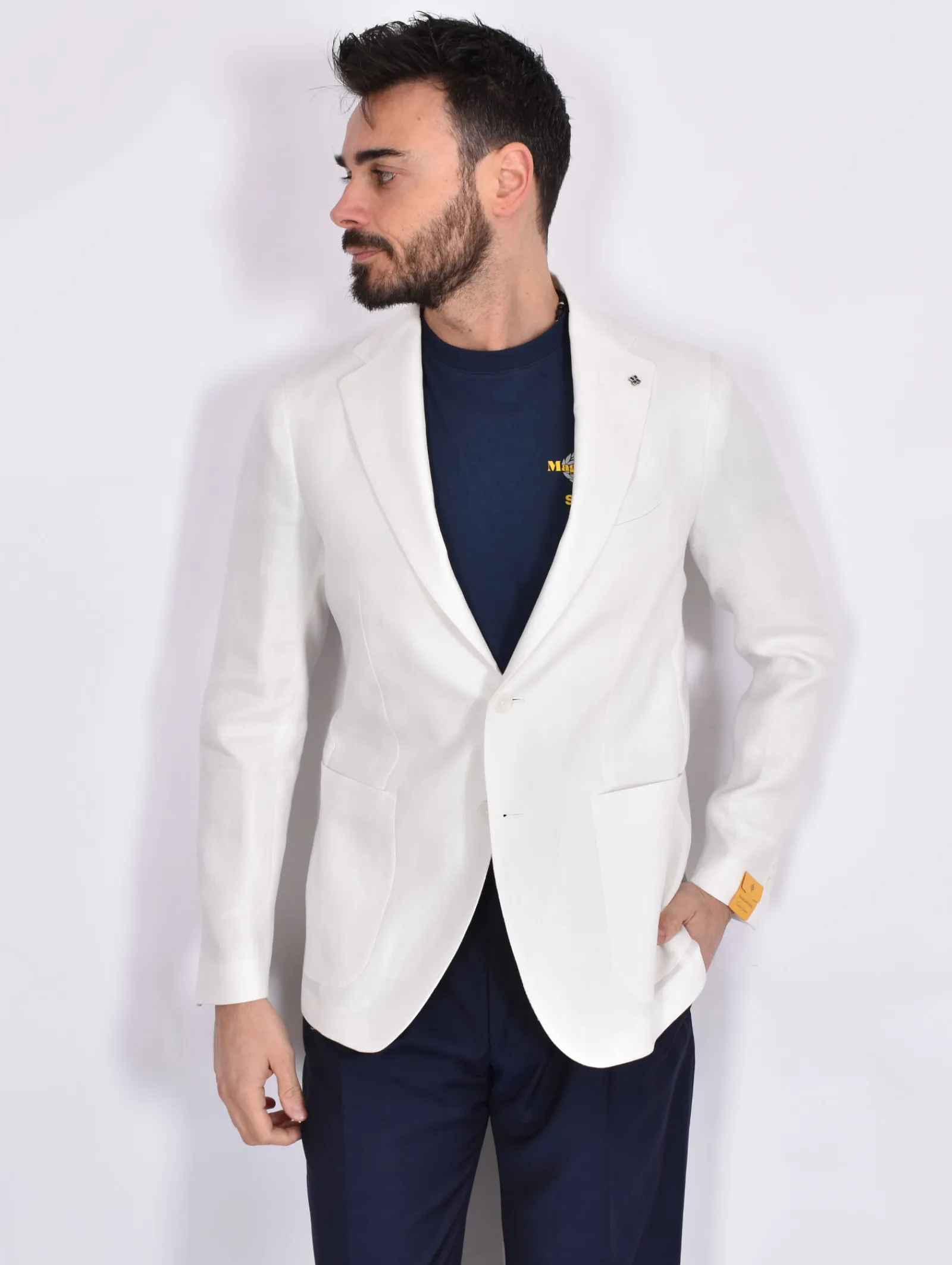 TAGLIATORE Giacche<Giacca lino bianco 1SMC22K