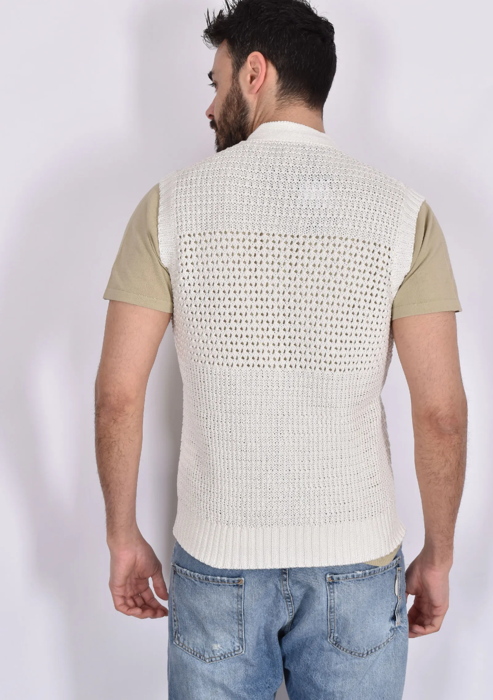 TAGLIATORE Cardigan<Gilet maglia Gerarld bianco uncinetto