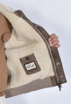 Volfagli Giubbotti<Giubbotto Montone shearling Gonzaga taupe