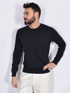 DANIELE FIESOLI Maglie<Maglia primaverile giza ultrasoft blu notte