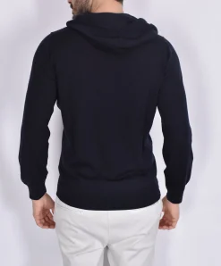 GRAN SASSO Maglie<Maglia blu cappuccio zip Athleisure