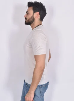 GRAN SASSO T-shirt<Maglia cashmere seta lino bianco spento