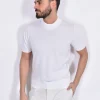 GRAN SASSO Maglie<Maglia lupetto mezza manica vintage organic cotton bianca