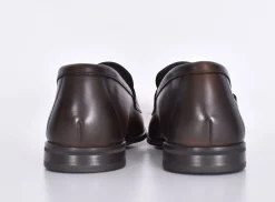 DOUCAL'S Scarpe<Mocassini doppia fibbia pelle marrone sigaro