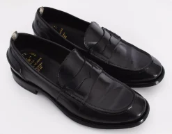 OFFICINE CREATIVE Scarpe<Mocassini fatte a mano neri pelle Balance
