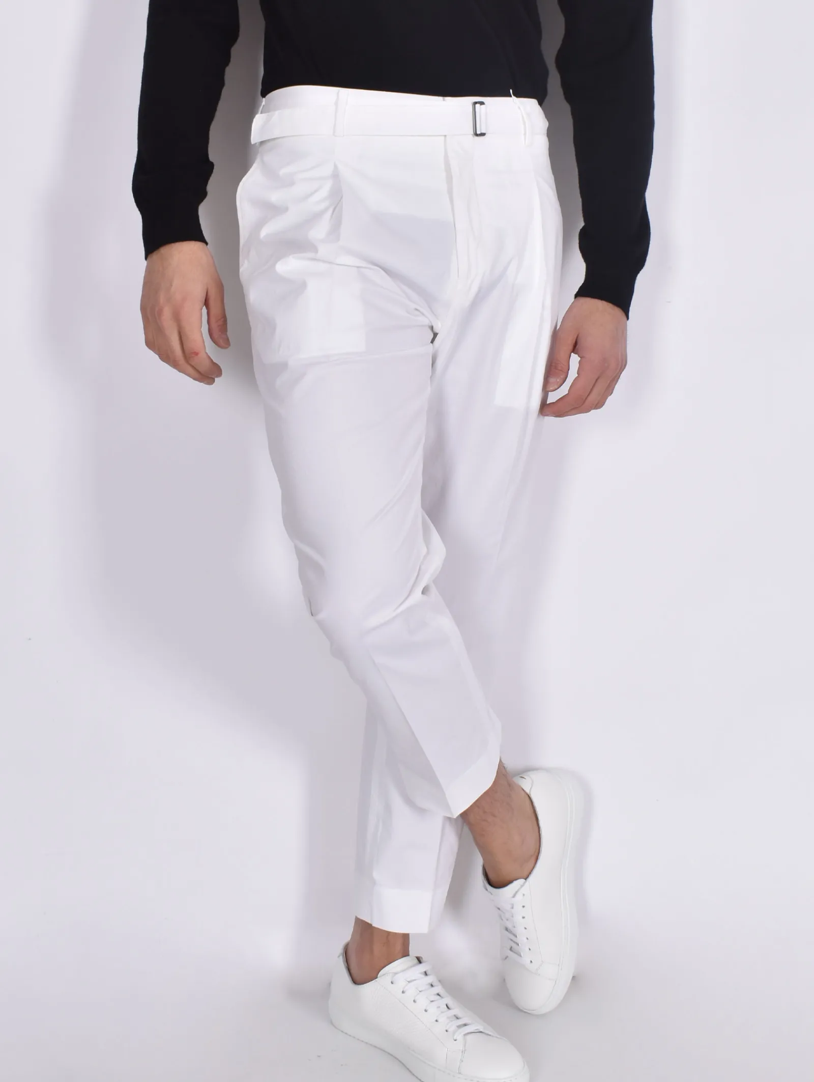 BE ABLE Pantaloni<Pantalone Andy regular bianco cinturino