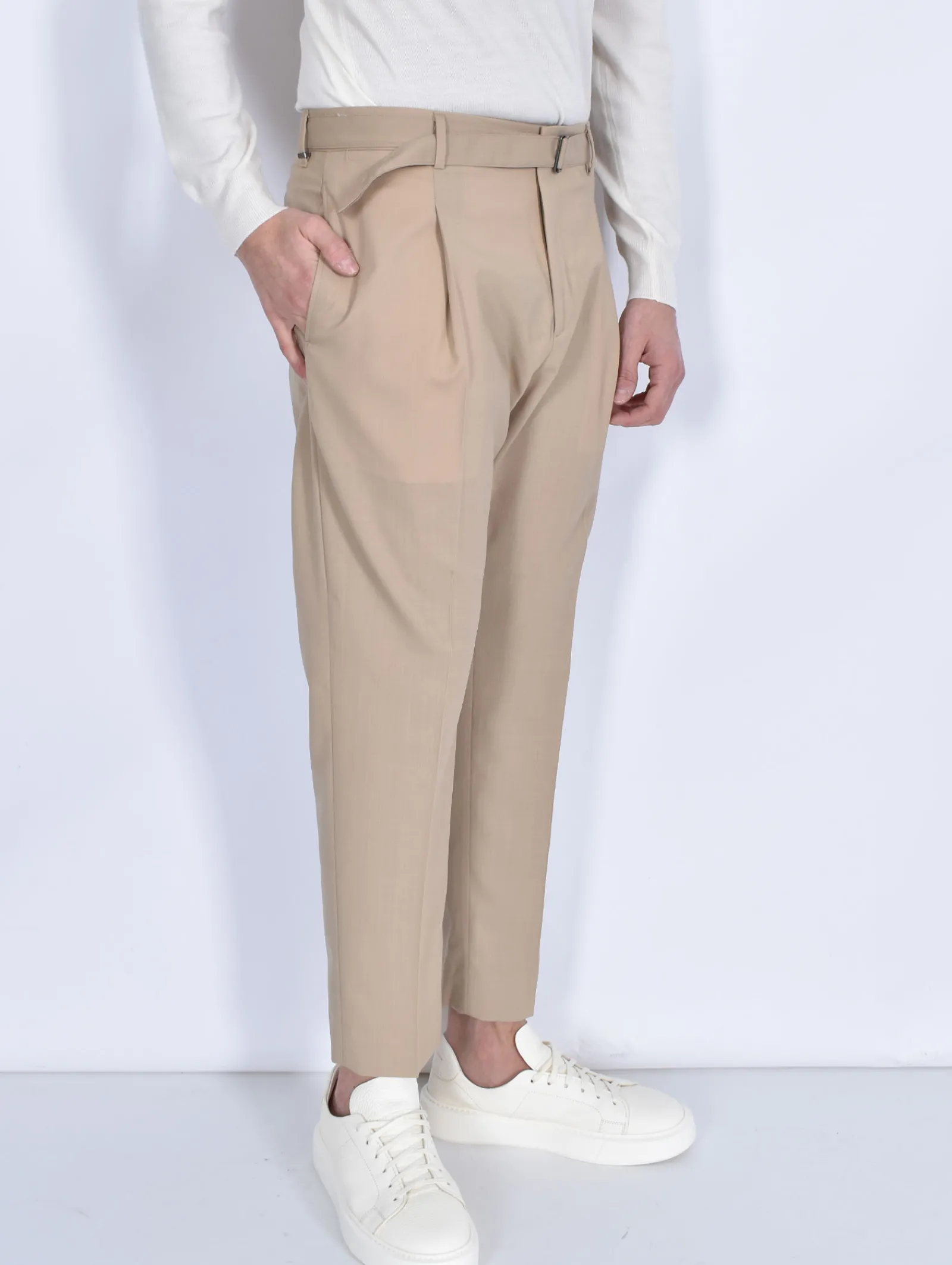 BE ABLE Pantaloni<Pantalone Andy Regular MT cinturino beige
