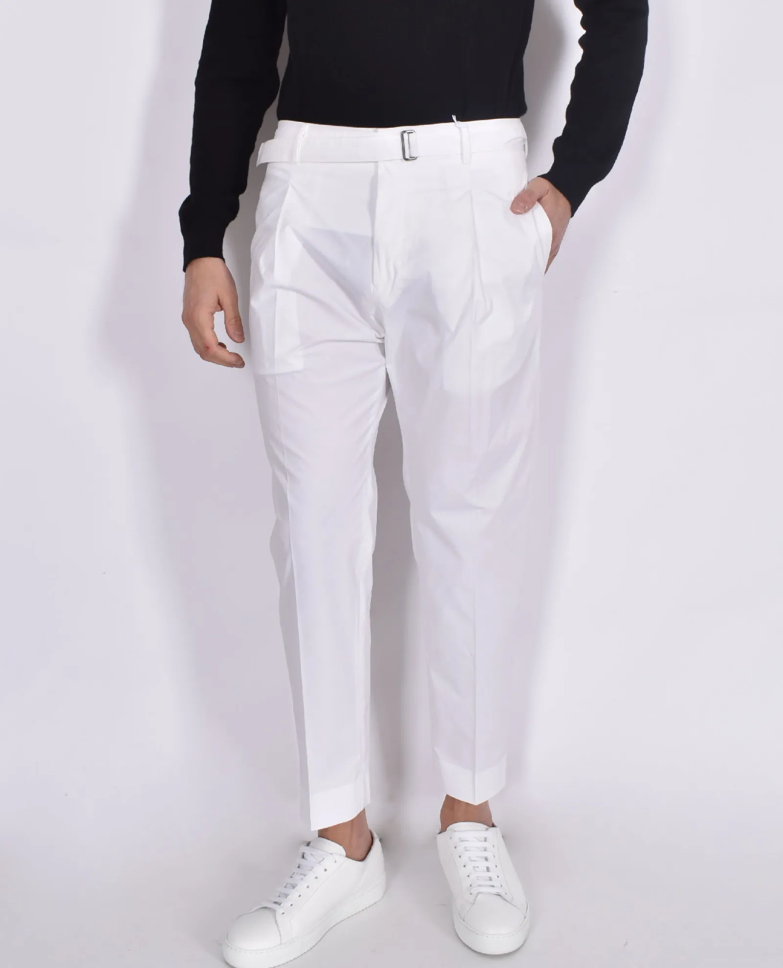 BE ABLE Pantaloni<Pantalone Andy regular bianco cinturino