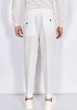 BE ABLE Pantaloni<Pantalone Andy Regular LLAP lino cinturino bianco