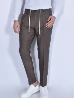BE ABLE Pantaloni<Pantalone Riccardo lino LLAP marrone