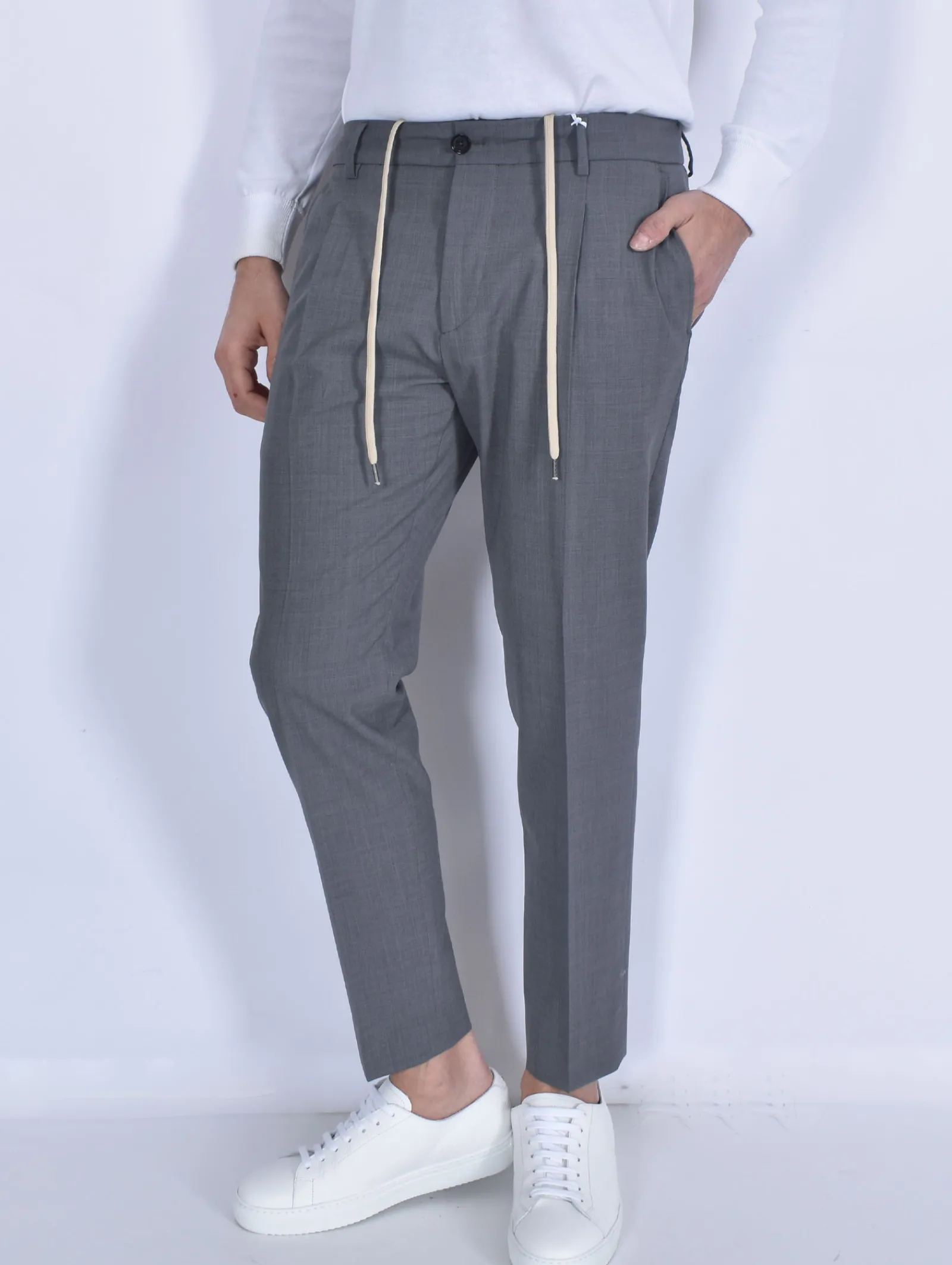 BE ABLE Pantaloni<Pantalone riccardo regular grigio laccio fresco lana
