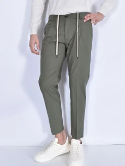 BE ABLE Pantaloni<Pantalone Riccardo regular verde militare coulisse